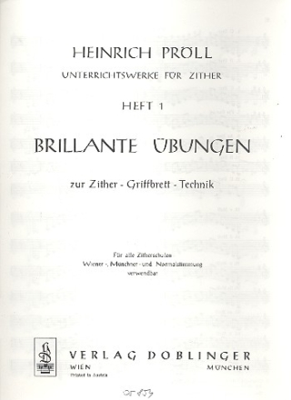 Unterrichtswerke fr Zither Band 1 Brillante bungen