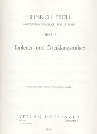 Unterrichtswerke fr Zither Band 3 Tonleiter und Dreiklangsstudien