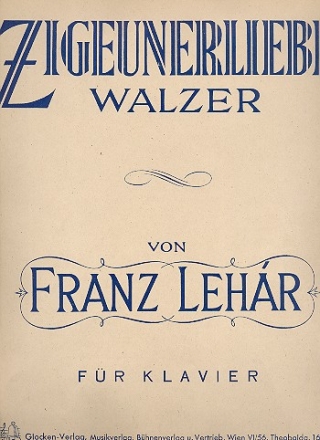 Zigeunerliebe-Walzer fr Klavier