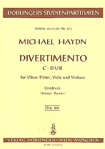 Divertimento C-Dur fr Oboe, Viola und Violone Studienpartitur