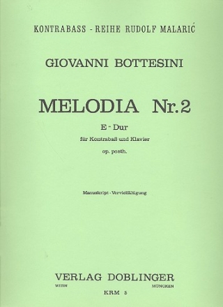 Melodia E-Dur Nr.2 op.post. fr Kontraba und Klavier