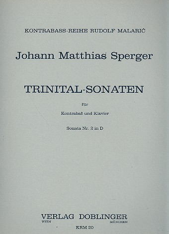 Sonata in Trinital Nr. 2 D-Dur fr Kontrabass und Klavier Partitur und 1 Stimme