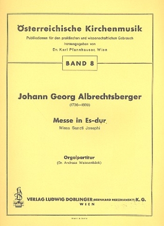 Missa sancti Josephi Es-Dur fr gem Chor und Orgel Partitur