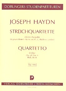 Streichquartett D-Dur op.20,4 Hob.III:34,  Studienpartitur Barrett-Ayres, Reginald, ed