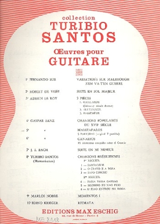 Marizapalos 5 partitas pour guitare