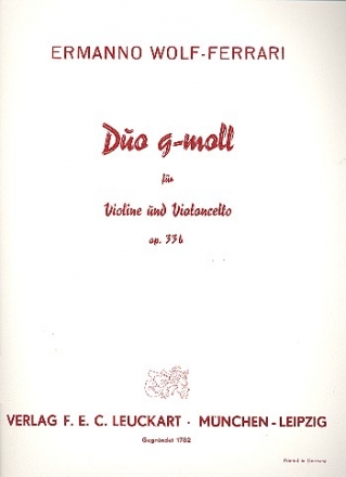 Duo g-Moll op.33b fr Violine und Violoncello Partitur und Stimme