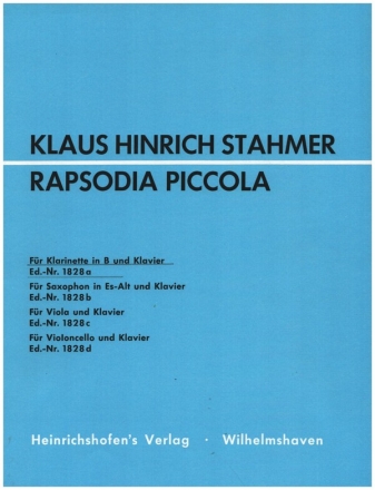 Rapsodia piccola fr Klarinette in B und Klavier Partitur und 1 Stimme