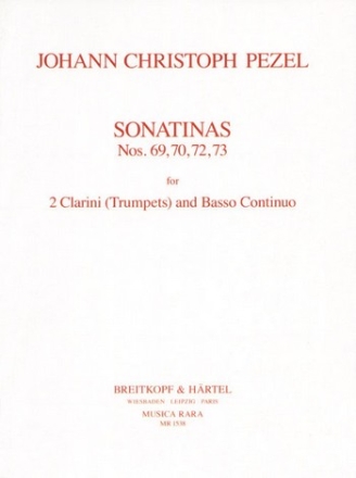 Sonatinen Nr.69, 70, 72 und 73 fr 2 Clarinen (Trompeten) und Bc Partitur mit Stimmen