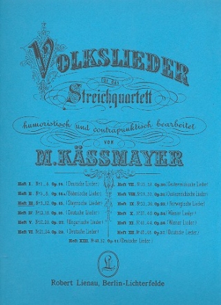 Volkslieder Band 3 - Steirische Lieder fr Streichquartett Stimmen