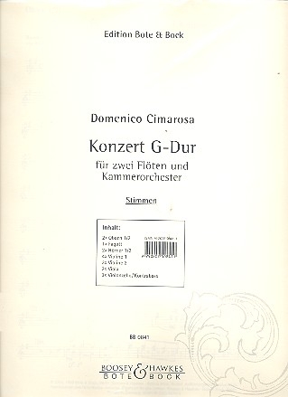 Konzert G-Dur fr 2 Flten und Kammerorchester (Harmonie und 4-3-2-2-1)