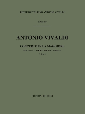 Concerto la maggiore F.II:1 per viola d'amore e archi partitura