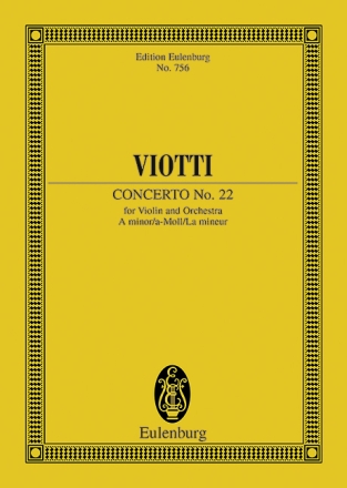 Konzert a-Moll Nr.22 fr Violine und Orchester Studienpartitur