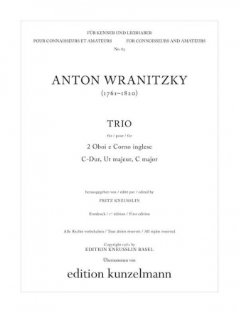 Trio C-Dur fr 2 Oboen und Englischhorn Stimmen