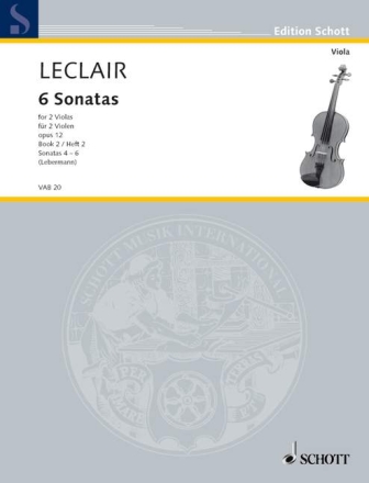 Sechs Sonaten op. 12 Heft 2 fr 2 Violen Spielpartitur