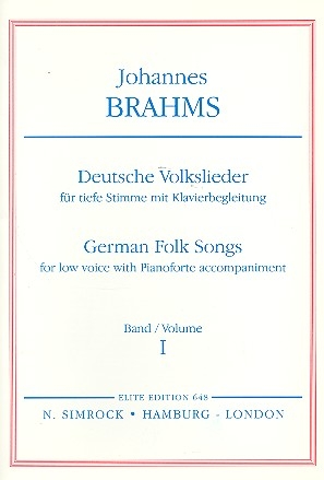 Deutsche Volkslieder Band 1 für tiefe Singstimme und Klavier