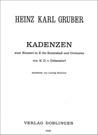 Kadenzen zum Kontrabakonzert E-Dur Gruber, Heinz Karl, bearb. 