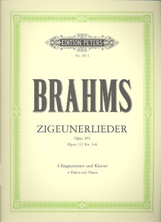 Zigeunerlieder op.103 und op.112 fr gem Chor und Klavier Partitur (dt)