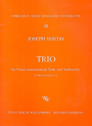 Trio B-Dur Hob.V:8 für Violine, konzertierende Viola und Violoncello Stimmen
