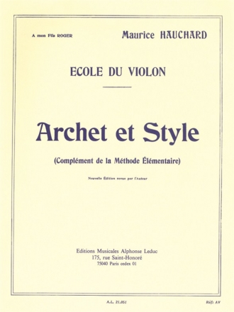 ARCHET ET STYLE POUR VIOLON AV