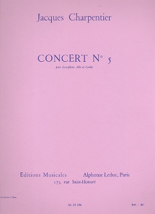 Concerto no. 5 pour saxophone et orchestre pour saxophone et piano