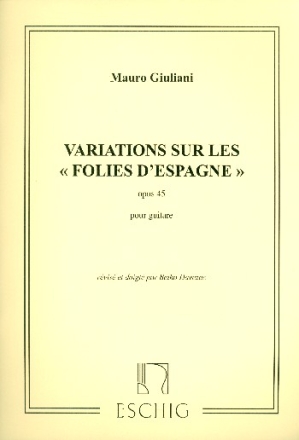 Variations sur les folies d'Espagne pour guitare