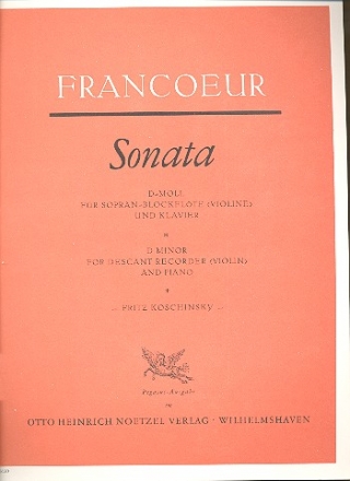 Sonate d-Moll fr Sopranblockflte und Klavier