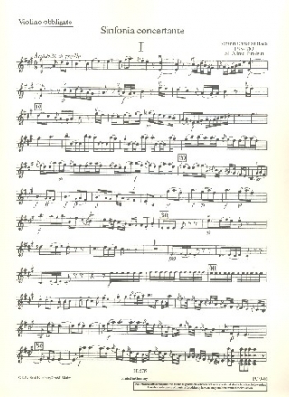 Sinfonia concertante A-Dur fr Violine, Violoncello und Orchester Violine solo