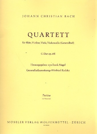 Quartett G-Dur op.8,2 fr Flte und Streichtrio Partitur und Stimmen