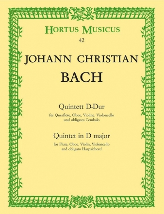 Quintett D-Dur fr Flte, Oboe, Violine, Violoncello und Cembalo Partitur und 4 Stimmen