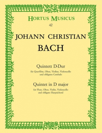 Quintett D-Dur fr Flte, Oboe, Violine, Violoncello und Cembalo Partitur und 4 Stimmen