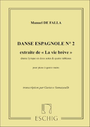 Danse espagnol no. 2 extrait de la vie breve pour piano a 4 mains