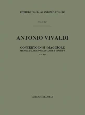 Concerto si bemol maggiore RV547 per violino, violoncello, archi e cembalo partitura