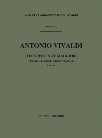 Concerto re maggiore F.II:5 per viola d'amore e archi partitura
