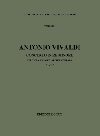 Concerto re minore F.II:2 per viola d'amore e archi partitura