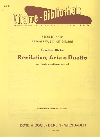 Recitativo, Aria e Duetto op.44 fr Flte und Gitarre