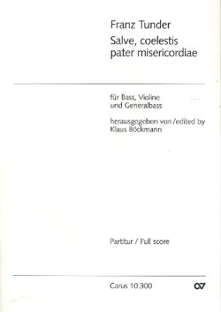 Salve coelestis pater misericordiae fr Ba, Violine und Bc Partitur (la)