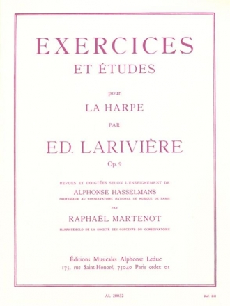 Exercices et tudes op.9 pour harpe