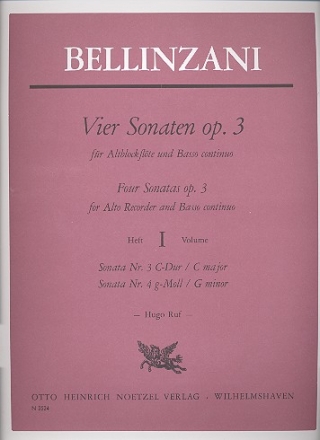 4 Sonaten op.3 Band 1  fr Altblockflte und Bc