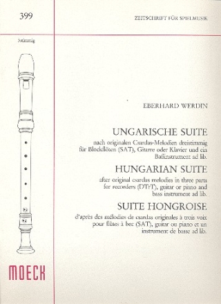 Ungarische Suite fr 3 Blockflten (SAT) und Klavier Partitur