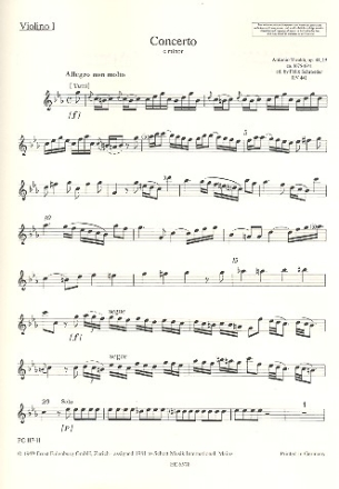Konzert c-Moll R 441/P 440/F VI:11 fr Blockflte und Streichorchester Violine 1