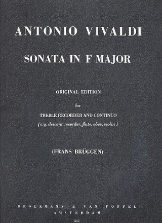Sonata F major for treble recorder and Bc