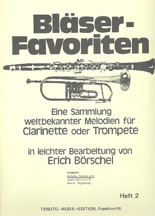 Blser-Favoriten Band 2 fr Clarinette oder Trompete Melodiestimme in B