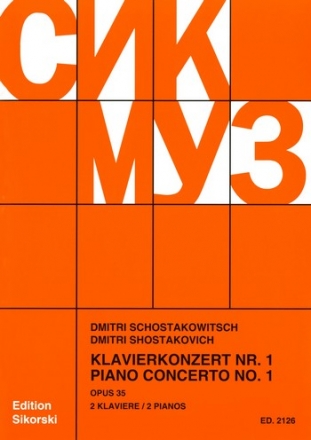 Konzert op.35 (1. Klavierkonzert) fr Klavier, Trompete und Streicher Ausgabe fr 2 Klaviere