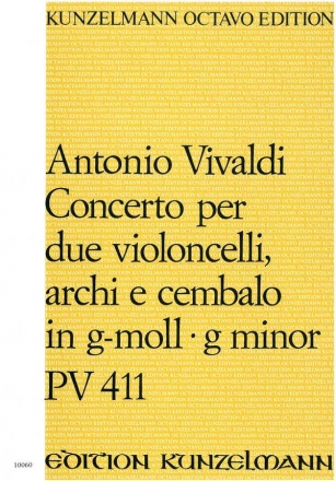 Konzert g-Moll PV411 fr 2 Violoncelli, Streicher und Bc Partitur