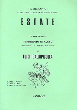 Estate fr Mnnerchor a cappella, Partitur