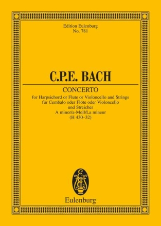 Konzert a-Moll fr Cembalo (Flte, Violoncello) und Orchester Studienpartitur