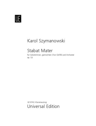 Stabat mater op.53 fr gem Chor und Orchester,  Klavierauszug