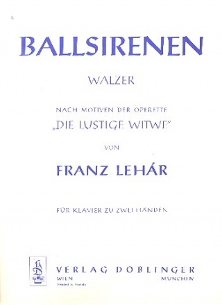 Ballsirenen Walzer fr Klavier