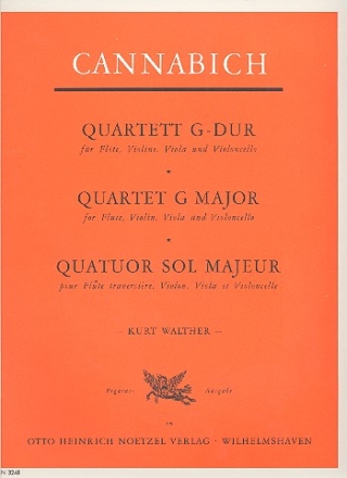 Quartett G-Dur  fr Flte und Streichtrio Stimmen