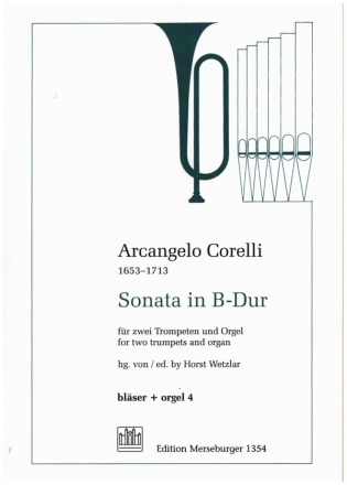Sonate B-Dur für 2 Trompeten und Orgel Partitur und Stimmen